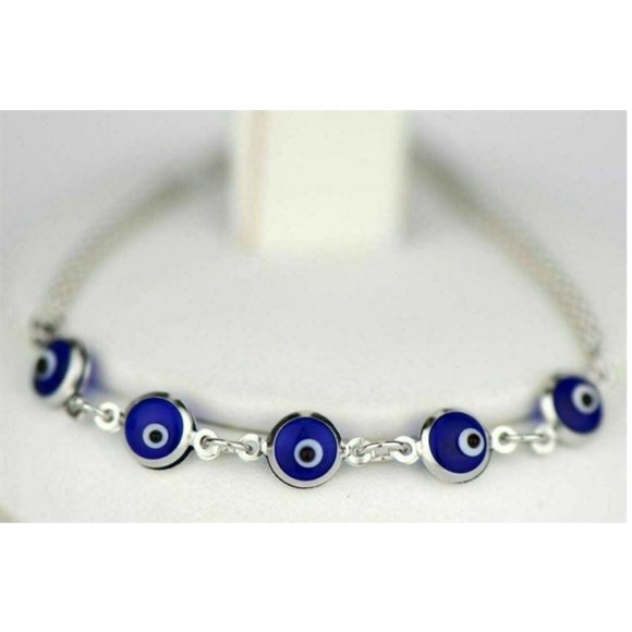 Jewelry - 14k Yellow or White Gold Evil Eye 7" Bracelet